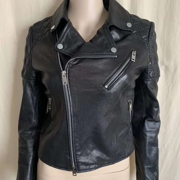 Christian Dior black leather quilted moto jacket - Picture 8 of 16